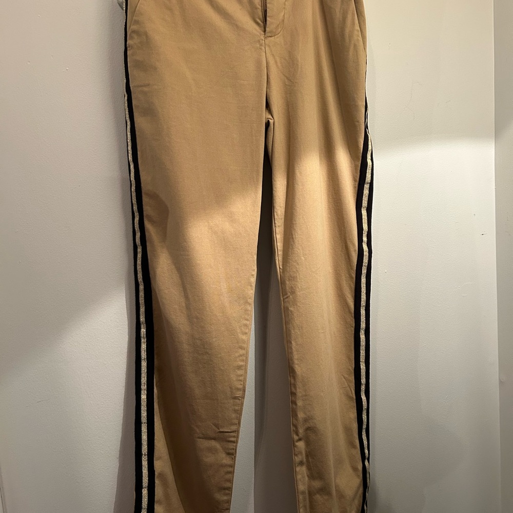 Zadig & Voltaire Sable Pants with Black and Gold Stripes